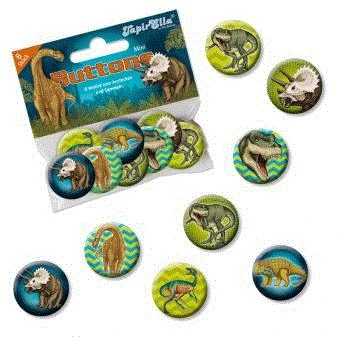 Lutz Mauder TapirElla Mini-Button-Set Dinosaurier, 8 Tlg.