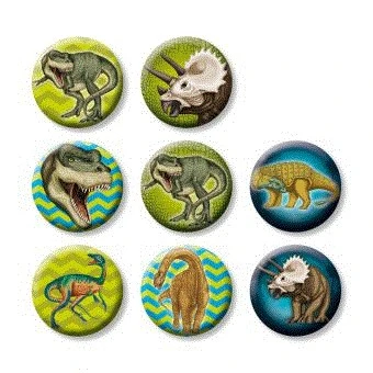Lutz Mauder TapirElla Mini-Button-Set Dinosaurier, 8 Tlg. – Bild 2