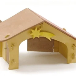 Ostheimer Krippenstall Mit Stern Holzfigur