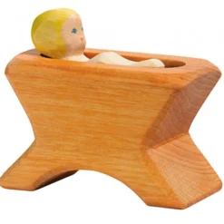 Ostheimer Krippe M. Kind 2-tlg. Holzfigur