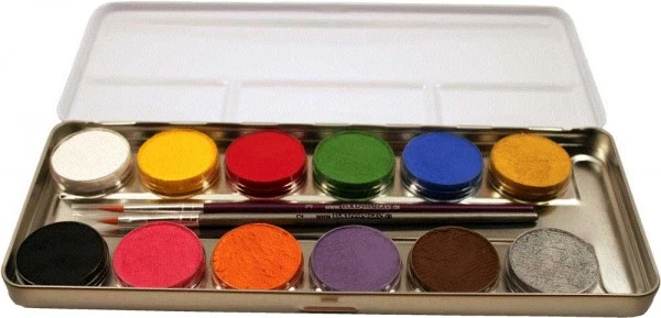Eulenspiegel Metallpalette Mit 12 Farben Inkl. 2 Profipinseln