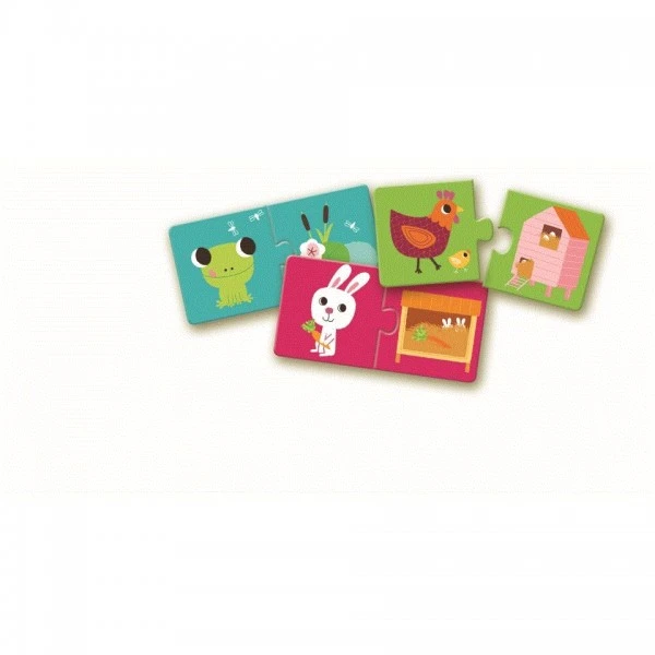 Djeco Lernspiel Puzzle Duo/Trio Wo Wohne Ich ? – Bild 2