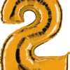 Zahlenballon 40" Folienzahl "2" Gold (Altgold)