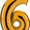 Zahlenballon 40" Folienzahl "6" Gold (Altgold)