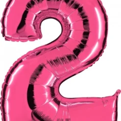 Zahlenballon 40" Folienzahl "2" Fuxia