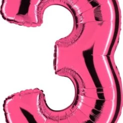 Zahlenballon 40" Folienzahl "3" Fuxia
