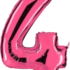 Zahlenballon 40" Folienzahl "4" Fuxia