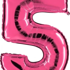 Zahlenballon 40" Folienzahl "5" Fuxia