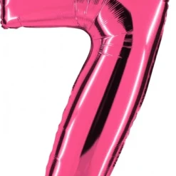 Zahlenballon 40" Folienzahl "7" Fuxia