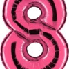 Zahlenballon 40" Folienzahl "8" Fuxia