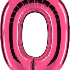 Zahlenballon 40" Folienzahl "0" Fuxia