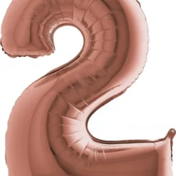 Zahlenballon 40" Folienzahl "2" Rose Gold