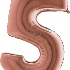Zahlenballon 40" Folienzahl "5" Rose Gold