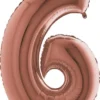 Zahlenballon 40" Folienzahl "6" Rose Gold