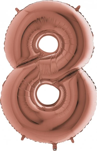 Zahlenballon 40" Folienzahl "8" Rose Gold