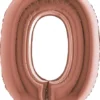 Zahlenballon 40" Folienzahl "0" Rose Gold