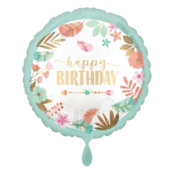 Anagram Folienballon Rund Motiv Boho Birthday Girl 18"