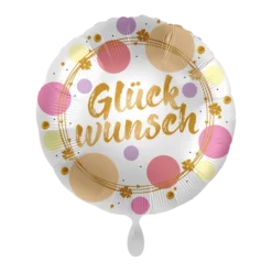Folienballon Rund MotivShiny Dots Glückwunsch 18"