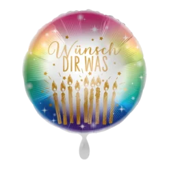 Folienballon Rund Motiv Wünsch Dir Was 18"