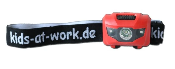 Kids At Work Stirnlampe LED 4 Leuchtfunktionen